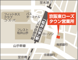京阪不動産 京阪東ローズタウン営業所 地図