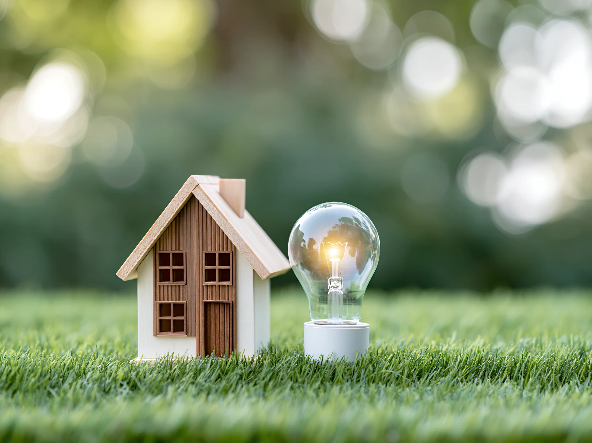 省エネ性能を表す家と電球