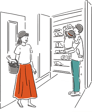 地盤を支える家のイラスト